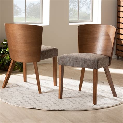 Baxton Studio Sparrow Brown Wood Modern Dining Chair (Set of 2 ...