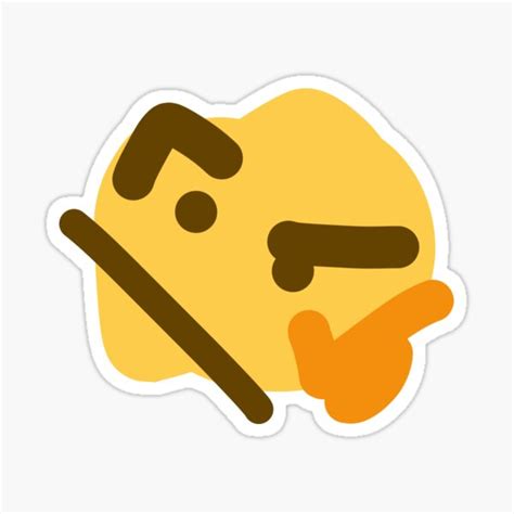 "Cursed Thinking Face Emoji." Sticker by Combrero | Redbubble