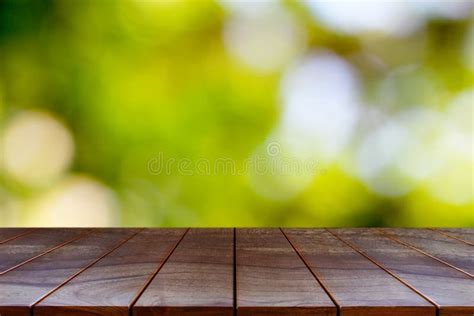 Wooden Table on Natural Background for Product Display Montage Stock ...