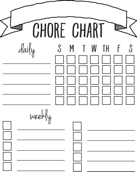 43 Free Chore Chart Templates For Kids ᐅ Template Lab - Free Printable 9C7