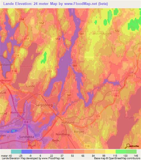 Elevation of Lande,Norway Elevation Map, Topography, Contour