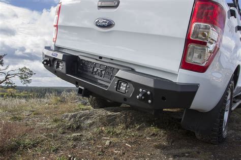 FORD RANGER T6 2012 ON REPLACEMENT REAR BUMPER WITH SENSOR HOLES BLACK ...