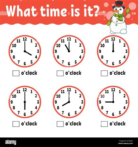 Learning time on the clock. Educational activity worksheet for kids and ...