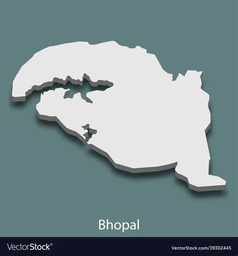 3d isometric map of bhopal is a city india Vector Image