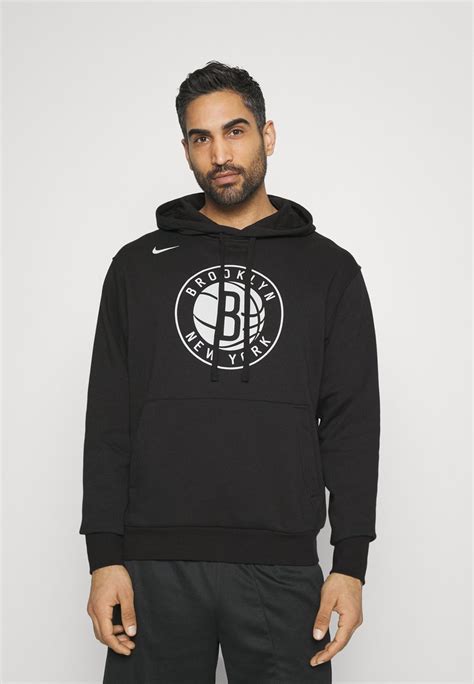 Nike Performance NBA BROOKLYN NETS LOGO HOODIE - Hoodie - black - Zalando