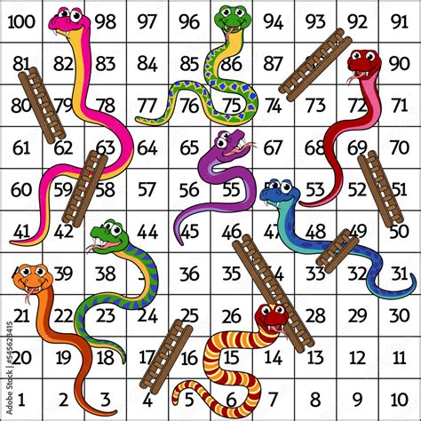 A snakes and ladders board game boardgame cartoon Stock Vector | Adobe Stock