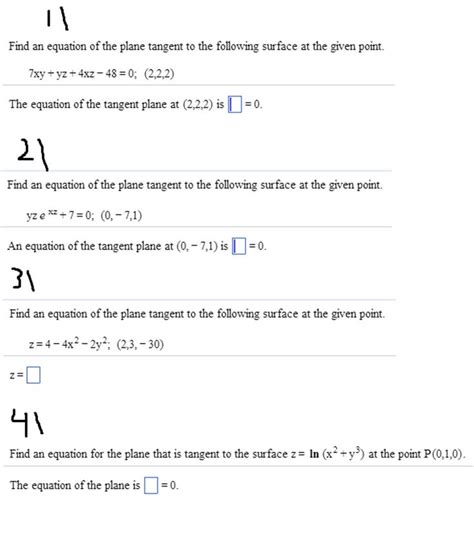 (Get Answer) - Find an equation of the plane tangent to the following ...