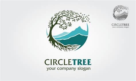 Circle Tree Vector Logo. Tree and mountain vector design elements original, that were created to ...