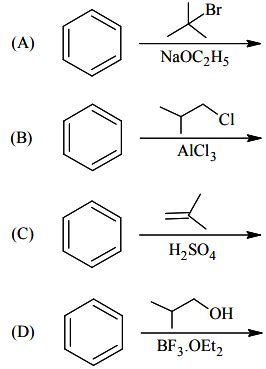 Among the following, reaction(s) which gives(give) tert-butyl benzene ...