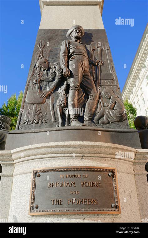 Monument to Brigham Young and the Pioneers, Salt Lake City, Utah, USA Stock Photo - Alamy