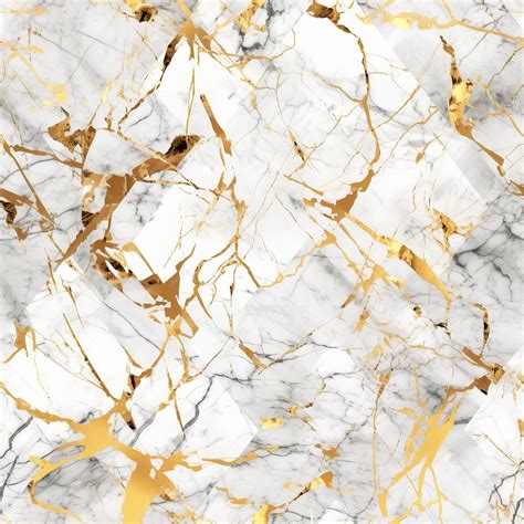 Seamless Gold and White Marble Pattern | Premium AI-generated image