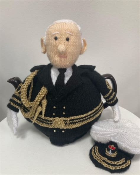 HM King Charles III in Royal Navy Uniform Tea Cosy Knitting - Etsy