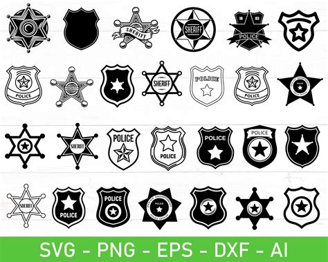 Police Officer Badge Svg Eps Dxf Ai Png Files for Cricut - Etsy Hong Kong