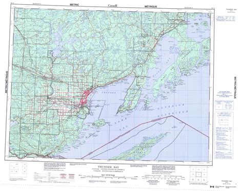 Printable Topographic Map of Thunder Bay 052A, ON