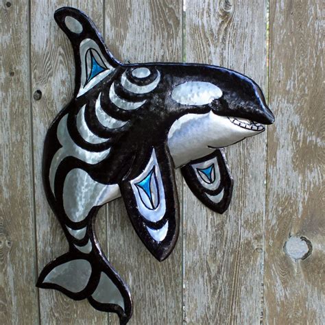 Custom Made Orca Killer Whale Sculpture - Aluminum Metal Whale Wall Art ...