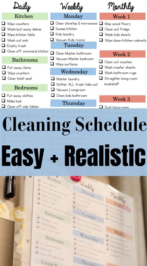 A Realistic Cleaning Schedule: Easy and NOT Overwhelming - Little ...