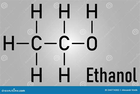 Ethanol, Ethyl Alcohol Molecule, Chemical Structure. Skeletal Formula. Vector Illustration ...