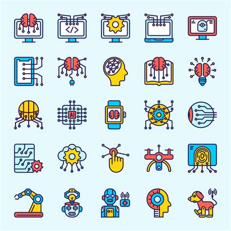 Free Colored Artificial Intelligence Icons (AI)