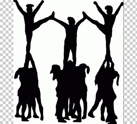 Cheerleading Clipart Black And White Stunts Cheerleading