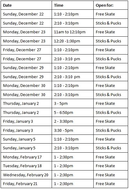 St Mark’s rink schedule - My Southborough