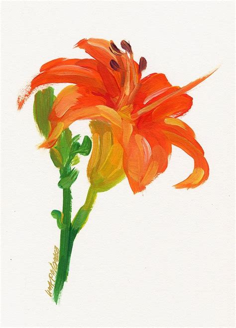 Contemporary ORIGINAL tiger lily painting by American ... | Lily painting, Watercolor tattoo ...