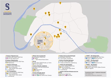 Sites, campus et accès | Sorbonne Université