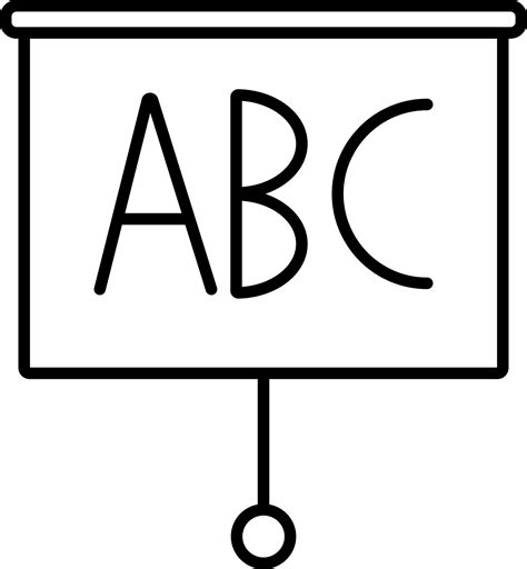 Line art illustration of ABC alphabet on canvas board icon. 24241508 ...