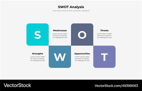 Swot diagram with 4 options infographic design Vector Image