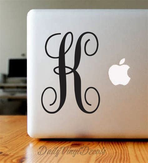 Single Letter Monogram Decal Monogram Sticker Name Initial | Etsy