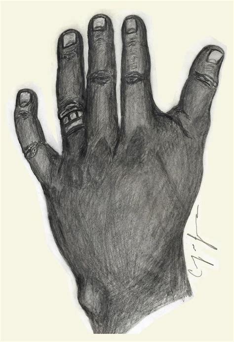 Back of Left Hand Drawing by Casey Jones - Fine Art America