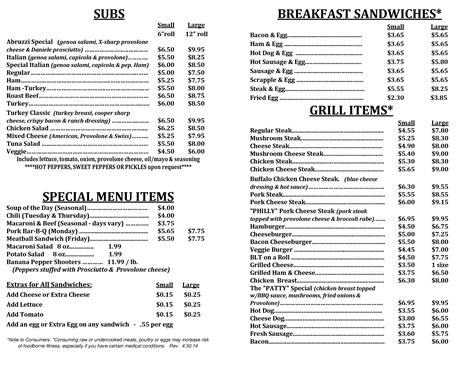 Earl's Sub Shop Menu, Menu for Earl's Sub Shop, Avondale, Chester County - Urbanspoon/Zomato