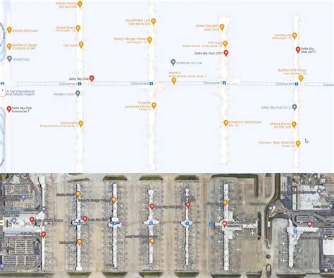 Delta airlines terminal in Atlanta airport ATl map