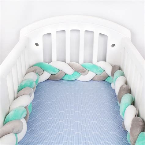 Braided Baby Crib Bumper Knitted Safe Cradle Bumper - Orbisify.com