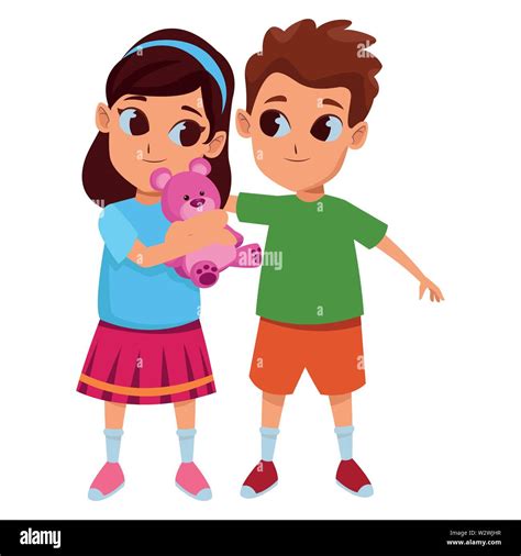 Kids friends playing and smiling cartoons Stock Vector Image & Art - Alamy