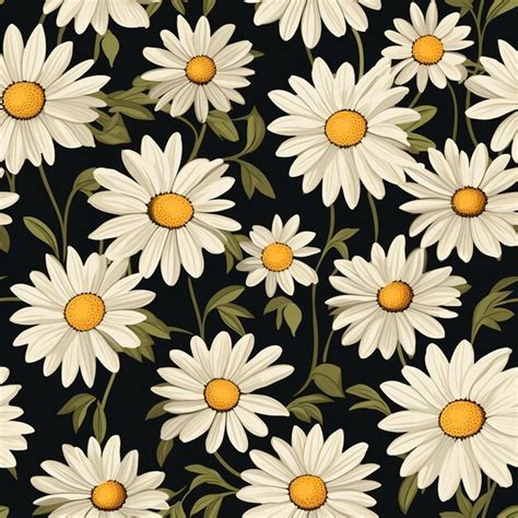 Premium AI Image | Seamless daisy pattern for fabric print