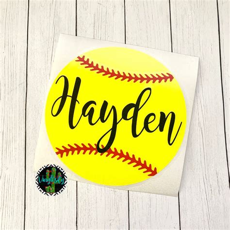 Softball Decal Softball Monogram Helmet Decal Softball - Etsy