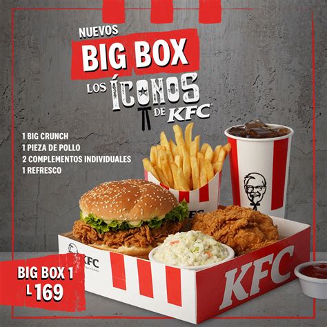 Disfruta de las tres exquisitas opciones Big Box, los Iconos de KFC