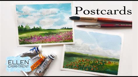 Watercolor Postcards for Beginners- Easy landscape Tutorial ...