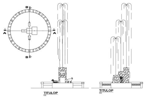 Water fountain design is given in this Autocad drawing file. In this ...