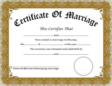 Free 16 marriage certificate templates in word psd – Artofit