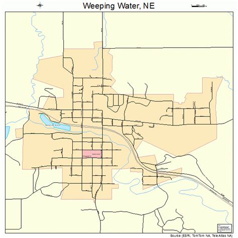 Weeping Water Nebraska Street Map 3152015