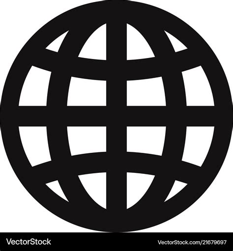 Internet icon web globe symbol Royalty Free Vector Image