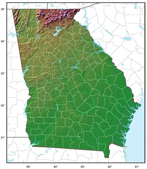 Georgia Landforms Map