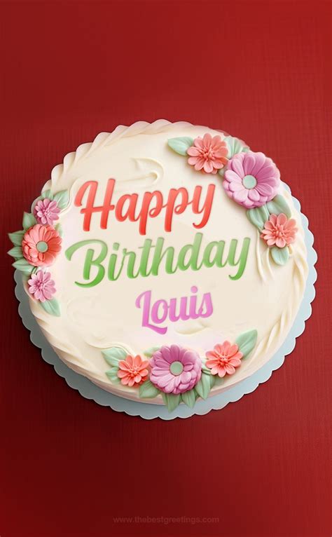 Happy Birthday Louis Cake Image With Name