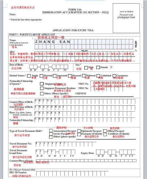 2021 Singapore Visa Application Form Filling Sample and Application ...