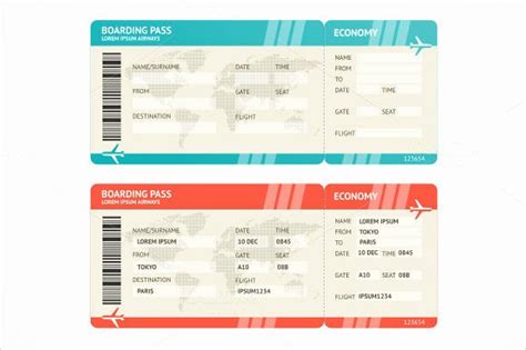 Fake Airline Ticket Template