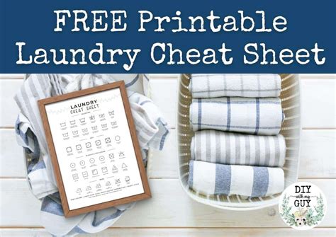 Laundry Symbols Chart: FREE Printable Laundry Cheat Sheet - DIY With My Guy