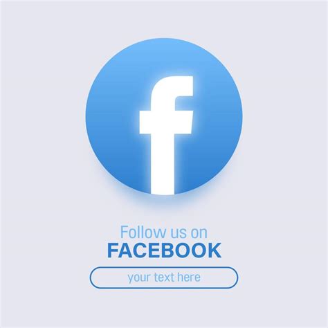 Follow us on Facebook social media square banner with 3d glowing logo ...