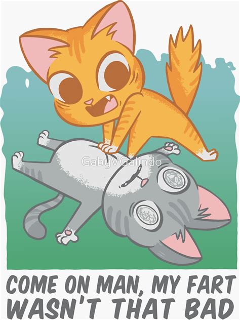 "funny cat fart joke" Sticker for Sale by GabyVGalindo | Redbubble