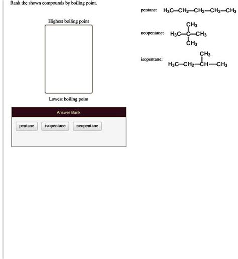 SOLVED: Rank the shown compounds by boiling point: Highest boiling ...